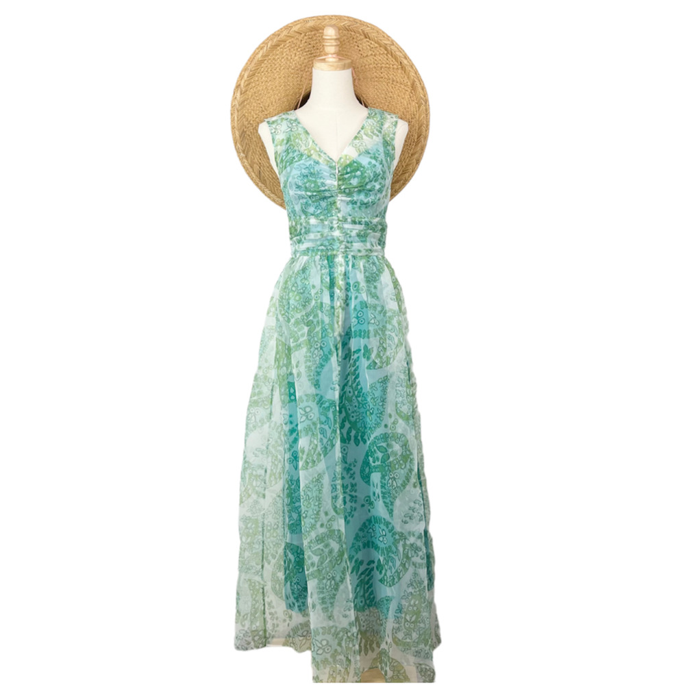 STAUD Organza Paisley Max Maxi Dress NWT